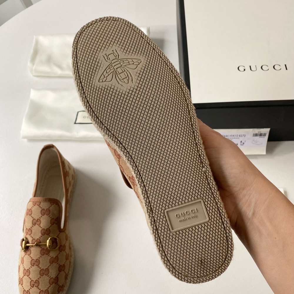 Gucci Shoes GG Monogram Horsebit Detail Fria Espadrilles - Picture 8 of 16